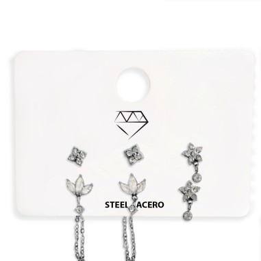 CATALOGUE D'ACIER Boucles d'oreilles en Acier
