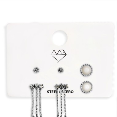 Pack 3 pares Pendientes ACERO
