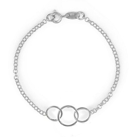 Pulsera Plata Lisa Karma 3 Aros