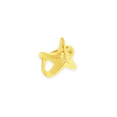 Anillo Estrella de Mar Chapado ACERO