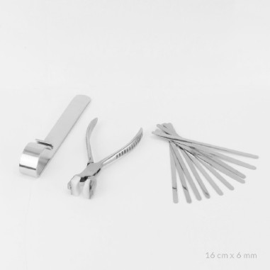 Kit básico de 10 pulseras de Acero Inoxidable + útiles de plegado | 16cm x 6 mm