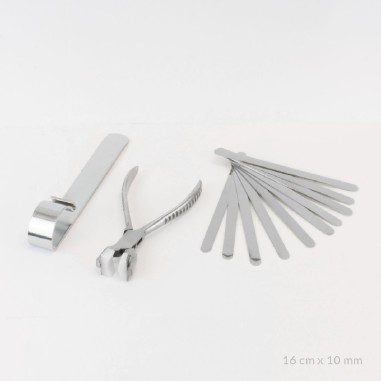 Kit de 10 pulseiras de Aço + ferramentas de dobragem | 16cm x 10 mm