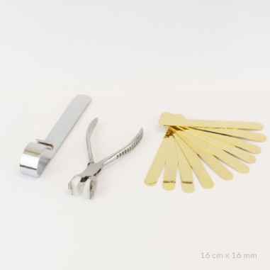 Kit básico de 10 pulseras de Acero Inoxidable + útiles de plegado | 16cm x 16 mm