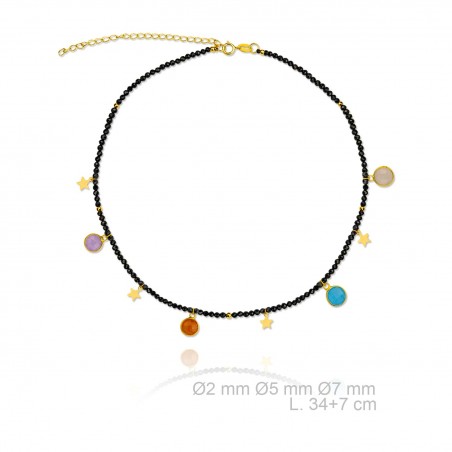 Garg. Negra P. Color Estrellas Dor.