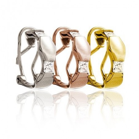 Pendientes de plata con zirconitas engastadas 