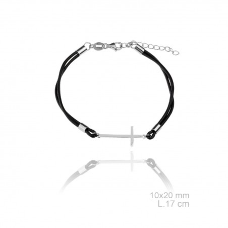 Pulsera cuero Cruz
