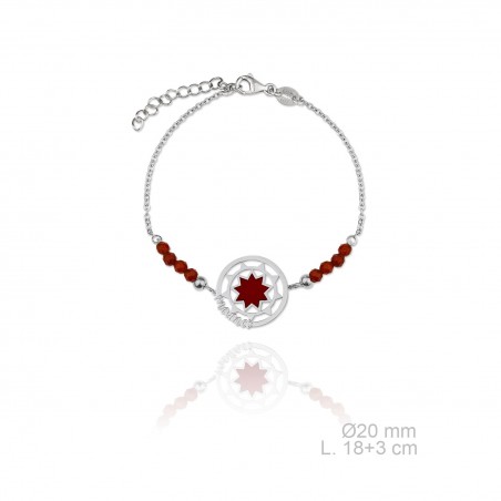 Pulsera Piedras Color Mamá Roja