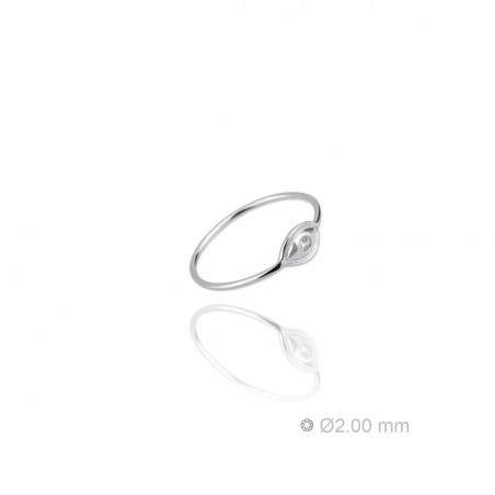 Anel de Prata Esterlina e Zircônia