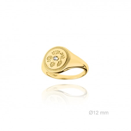 Anel de Prata Esterlina e Zircônia