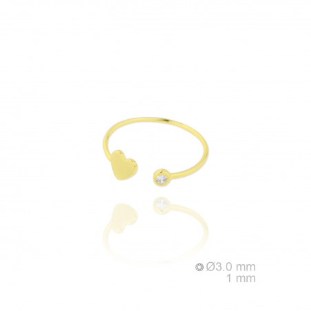 Sortija Deseo Zirc/Corazon Dorada