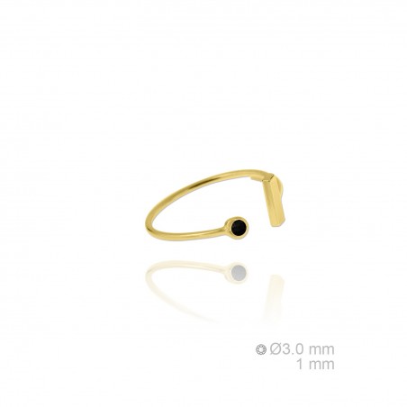 Sortija Noir Circonita Negra Dorada