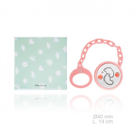 Silver Pacifier with resin clip