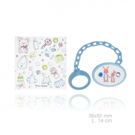 Porte-sucette en Argent avec clip en résine