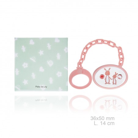 Silver Pacifier with resin clip