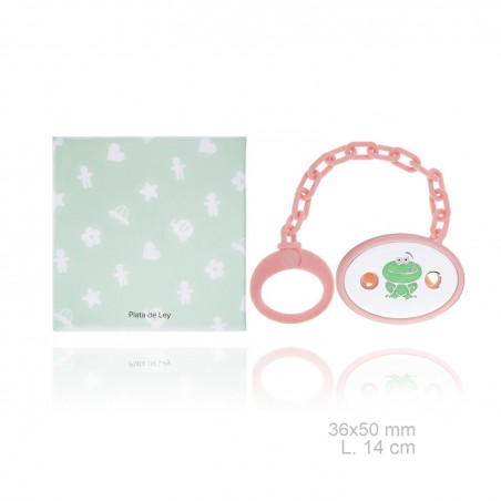 Porte-sucette en Argent avec clip en résine