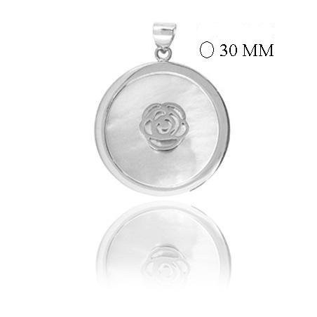 Colgantes de plata con base de nacar